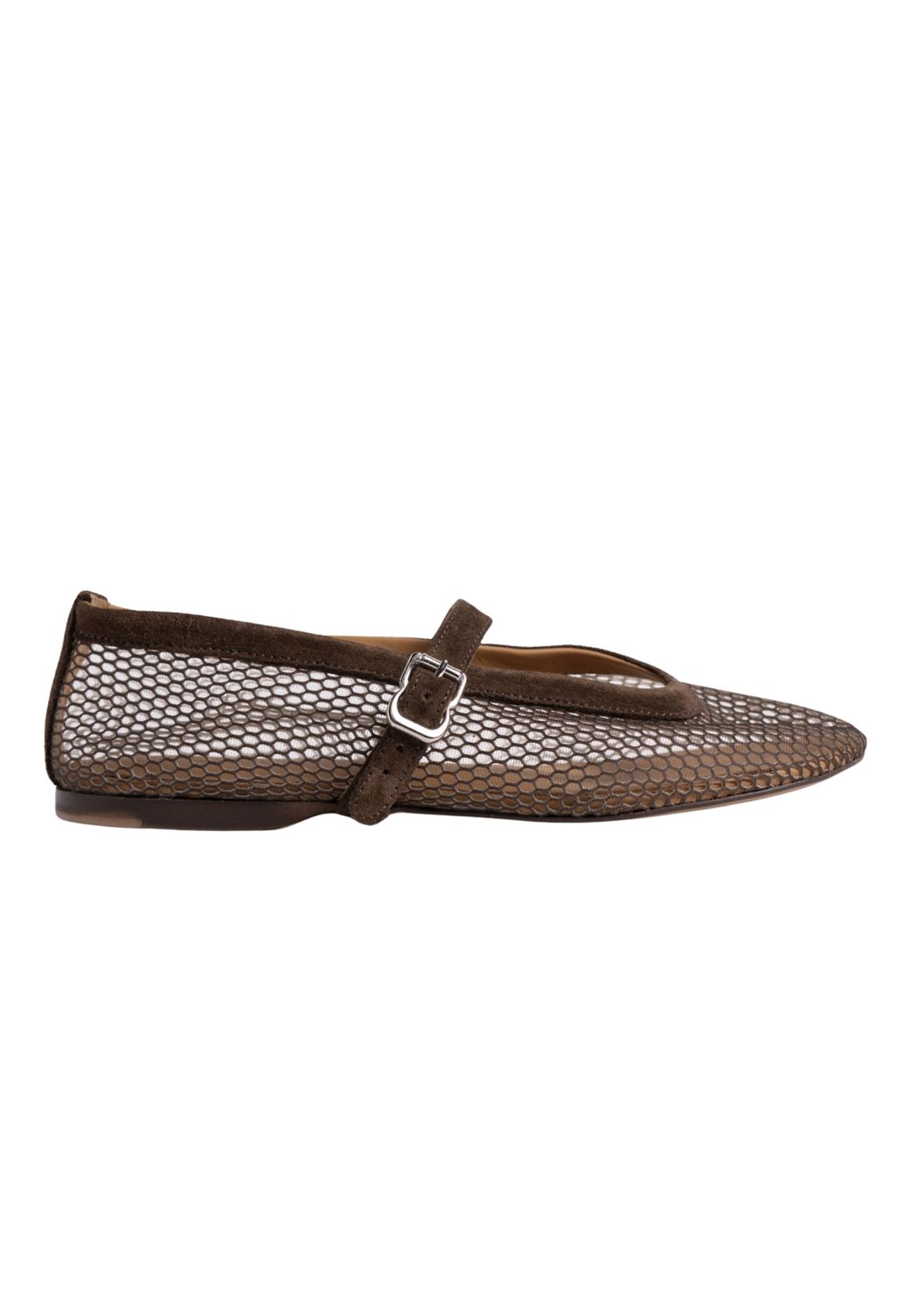 Posa Baletto mesh dark brown suede