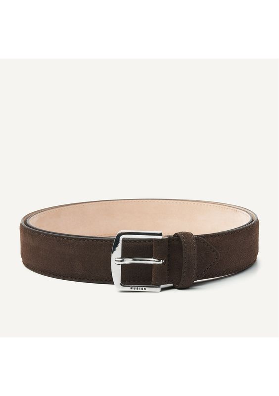 Nubikk James Belt Donkerbruin Suède Riem voor Heren