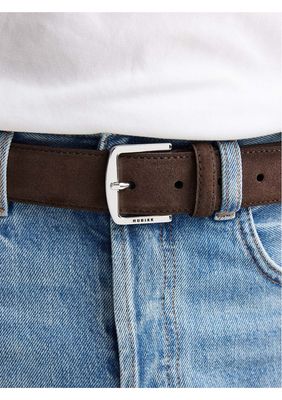 Nubikk James Belt Donkerbruin Suède Riem voor Heren