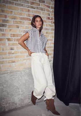 Haute L’Amitié Dinnie NS Mini Check Shirt Off white Beige