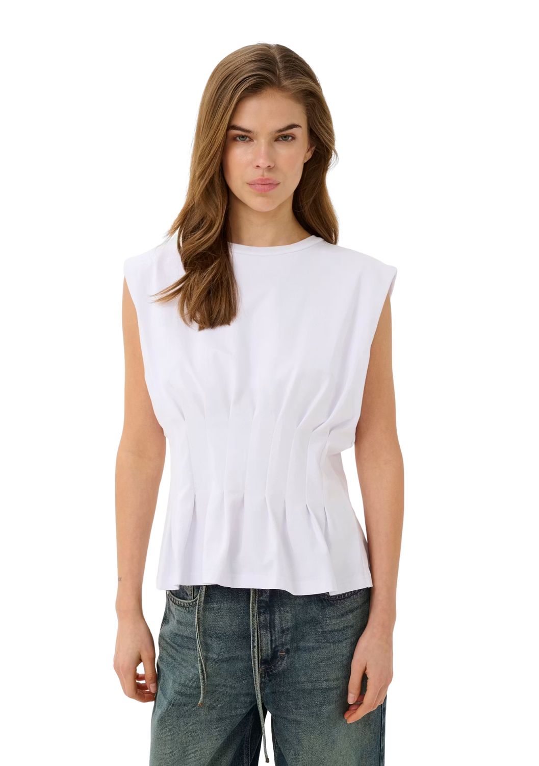 Gestuz GZinez T-shirt sl Bright White, Maat: XS