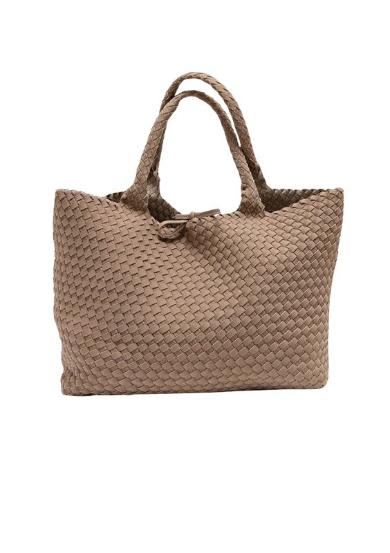 Bow 19 Mia Suede Soft Square Bag Beige