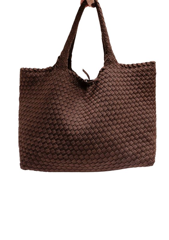 Bow 19 Mia Suede Soft Square Bag Brown