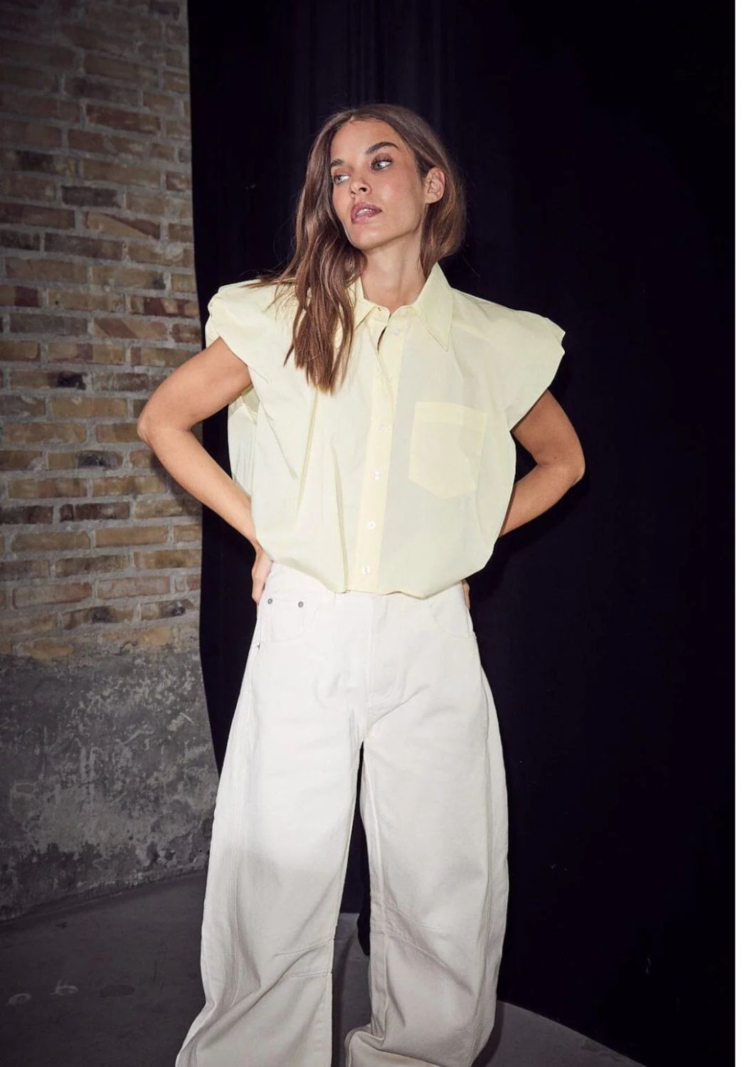 Haute L’Amitié Dinnie NS Poplin Shirt Pale Yellow