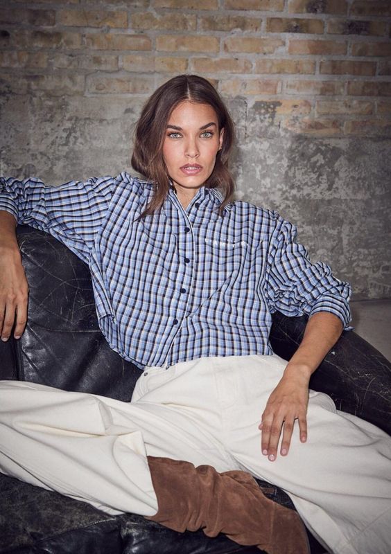 Haute L’Amitié Isolde Check Shirt Blue Check Haute L’Amitié Isolde Check Shirt Blue Check