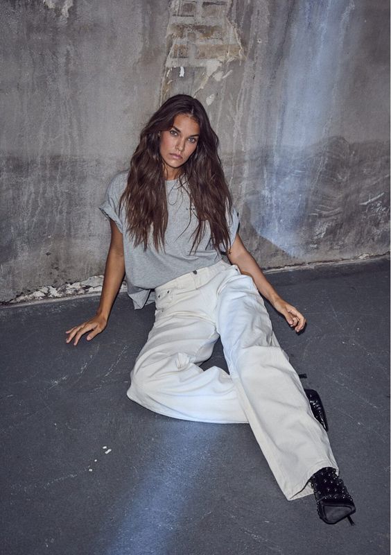 Haute L’Amitié Drew Barrel Panel Jeans White Haute L’Amitié Drew Barrel Panel Jeans White