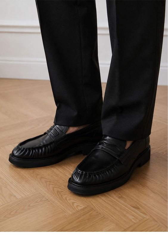 Nubikk Jones Mio Zwart Leren Loafers voor Heren