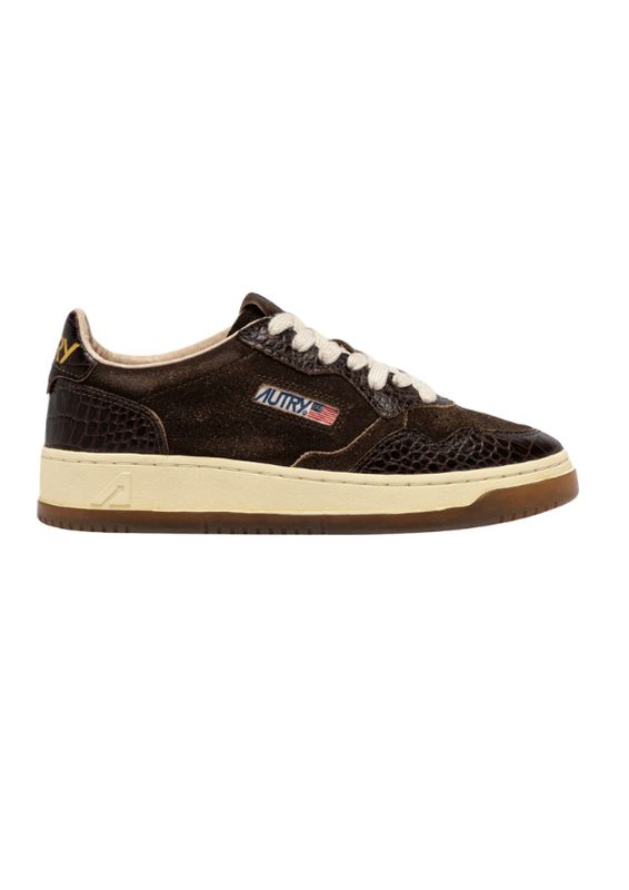 Autry Medalist low suede coprint Mustang Brown