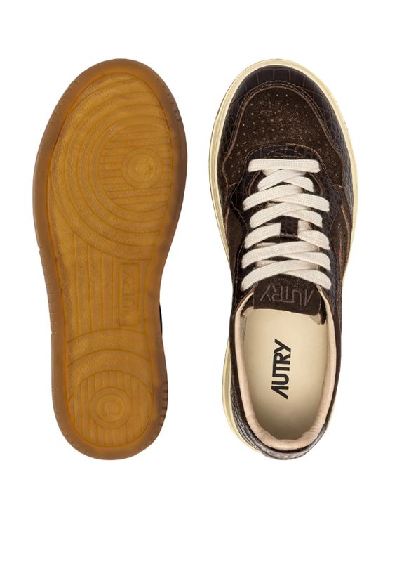 Autry Medalist low suede coprint Mustang Brown