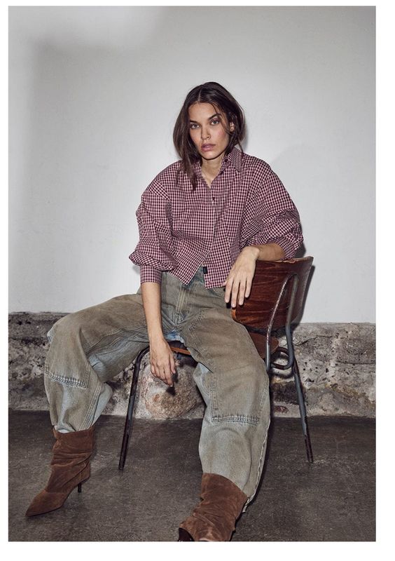 Haute L'Amitié Musa Check Smock Shirt wine
