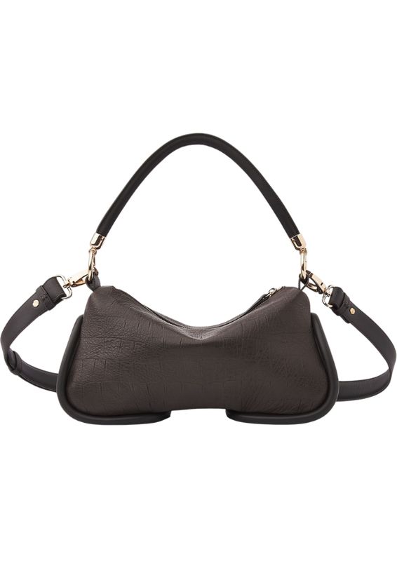 Nubikk Bibi Bag Bruine Leren Croco Tas voor Dames
