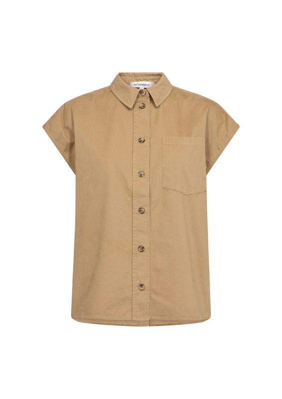 Co'Couture EvelynCC Slit Back SS shirt Sand