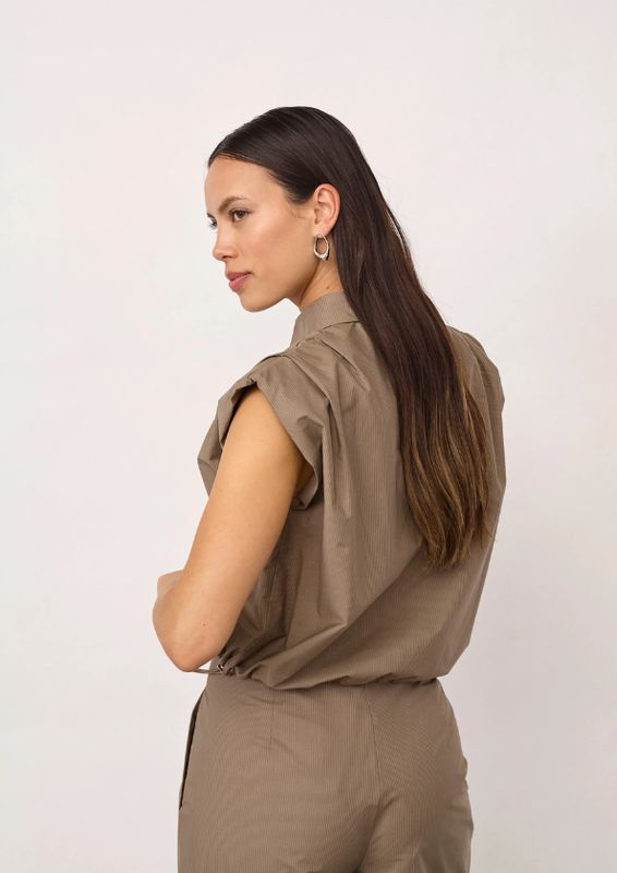 Co'Couture OpheliaCC Pleat SS Shirt Mink