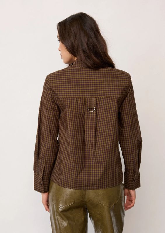 Co'Couture TeffaCC Padded Check Shirt Olive