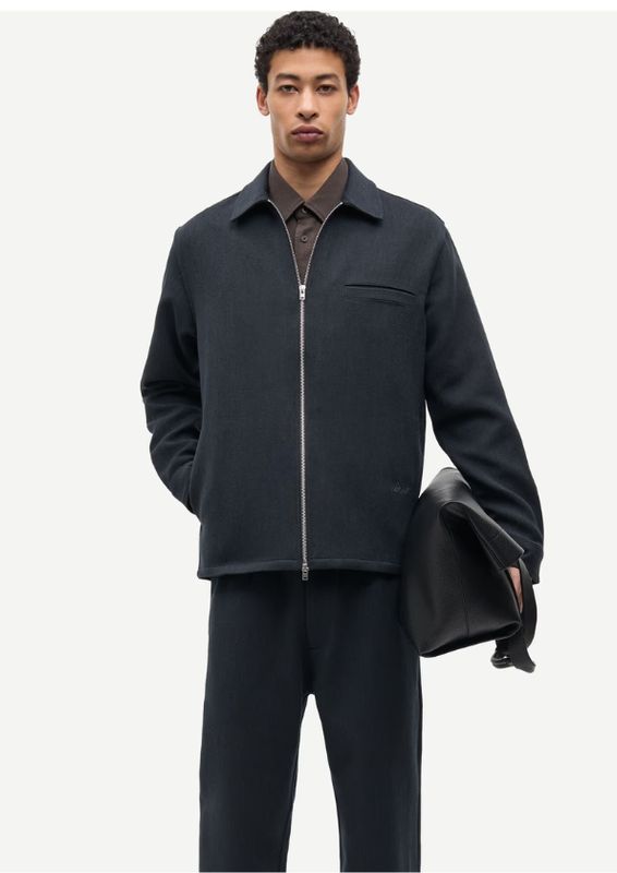 Samsoe Samsoe Sadamon GT zip overshirt 16201 Dark Grey Melange