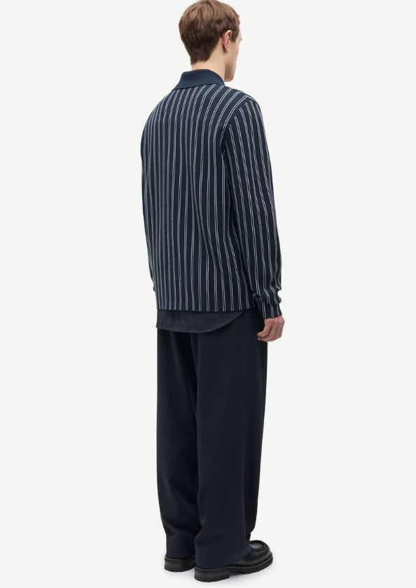 Samsoe Samsoe Samatt Polo 15825 Salute Pinstripe Samsoe Samsoe Samatt Polo 15825 Salute Pinstripe