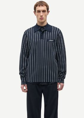 Samsoe Samsoe Samatt Polo 15825 Salute Pinstripe Samsoe Samsoe Samatt Polo 15825 Salute Pinstripe
