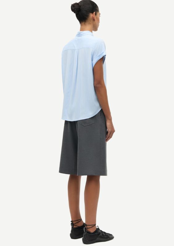 Samsoe Samsoe Saharper Pleat Shorts 16054 Ombre Blue