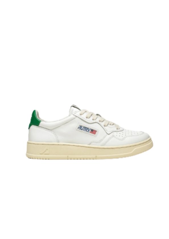 Autry Medalist Low White Green leather