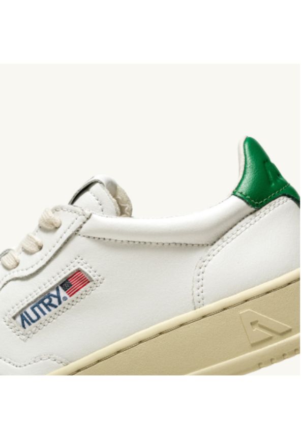 Autry Medalist Low White Green leather