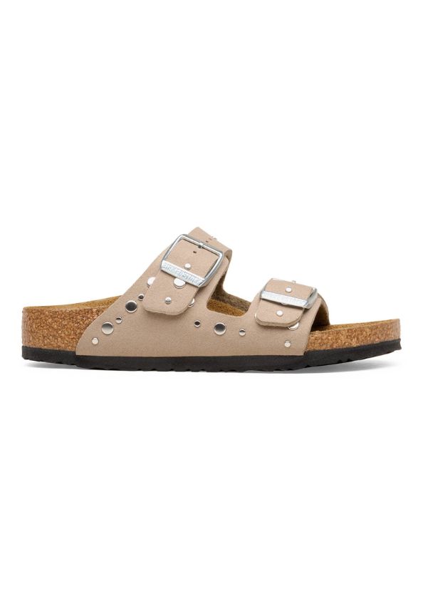 Birkenstock Arizona Rivet Border Kids Soft Birki Gray Taupe