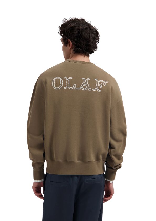 OLAF Western Logo Crewneck Chocolate Chip