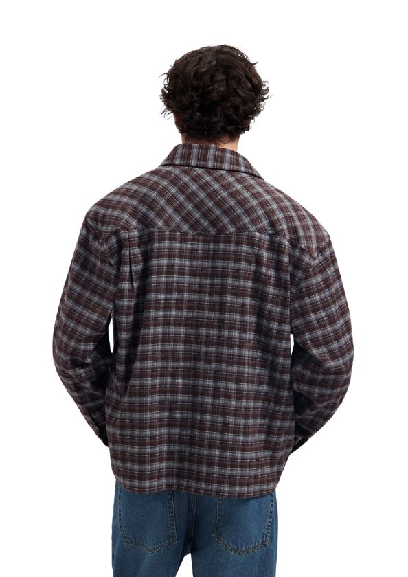 OLAF Flannel Boxy Tee Chocolate Plum Windsurfer