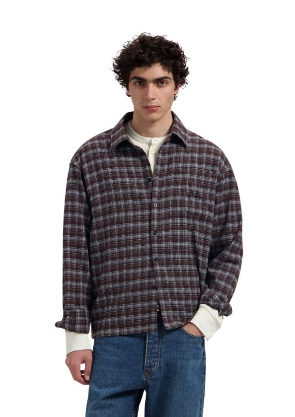 OLAF Flannel Boxy Tee Chocolate Plum Windsurfer