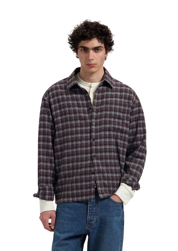 OLAF Flannel Boxy Tee Chocolate Plum Windsurfer