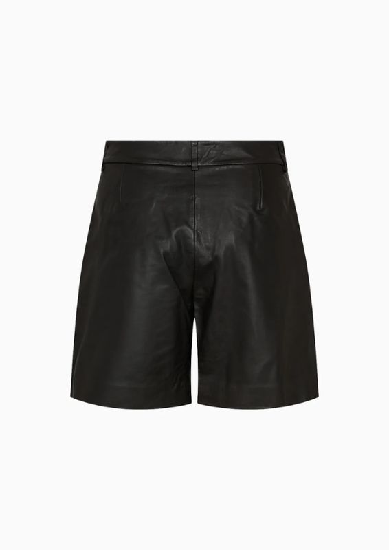 Co'Couture 31458 PhoebeCC Leather Pleat Shorts Black
