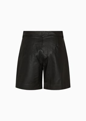 Co'Couture 31458 PhoebeCC Leather Pleat Shorts Black