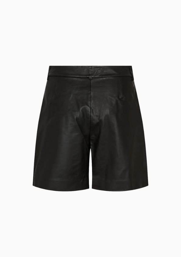 Co'Couture 31458 PhoebeCC Leather Pleat Shorts Black