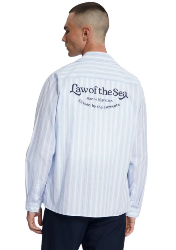 Law of the Sea Squall Yarn Dyed Striped Shirt Light Blue
