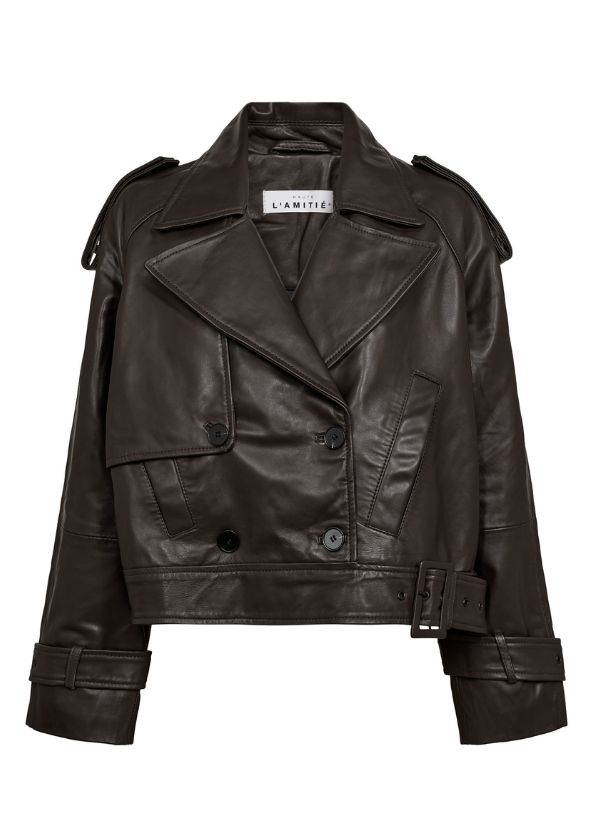 Haute L'Amitié Leather Trench Jacket Mocca
