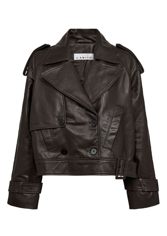 Haute L'Amitié Leather Trench Jacket Mocca Haute L'Amitié Leather Trench Jacket Mocca