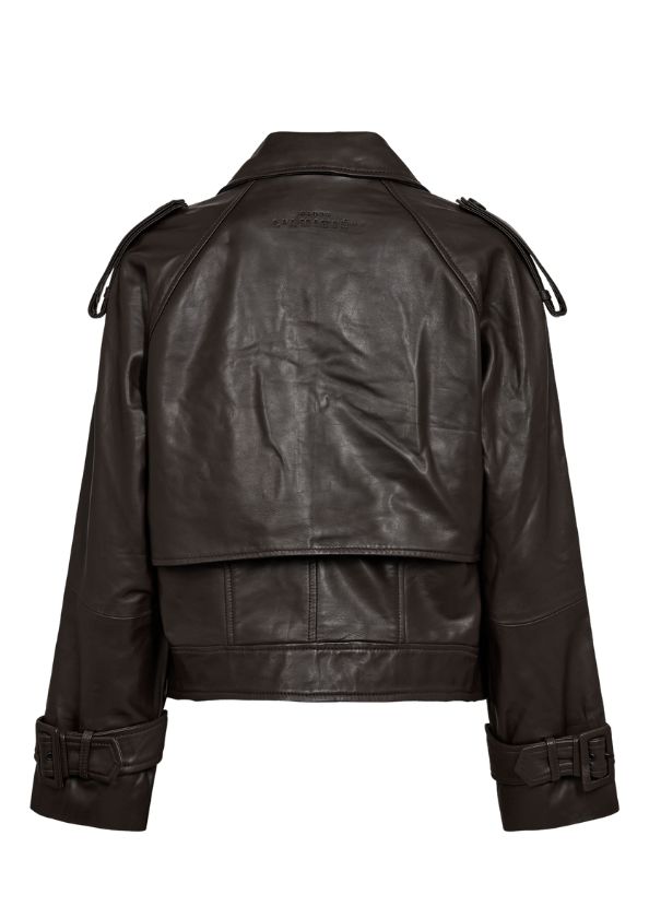 Haute L'Amitié Leather Trench Jacket Mocca