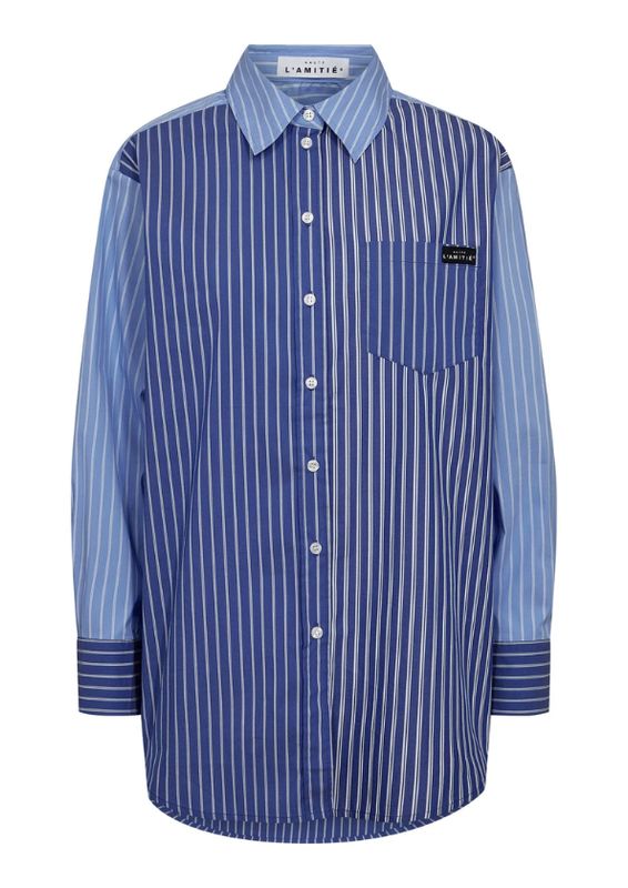 Haute L'Amitié Blue Mix Stripe Shirt Blue Stripe