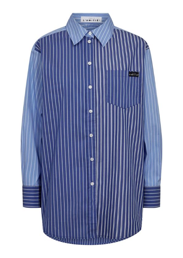Haute L'Amitié Blue Mix Stripe Shirt Blue Stripe