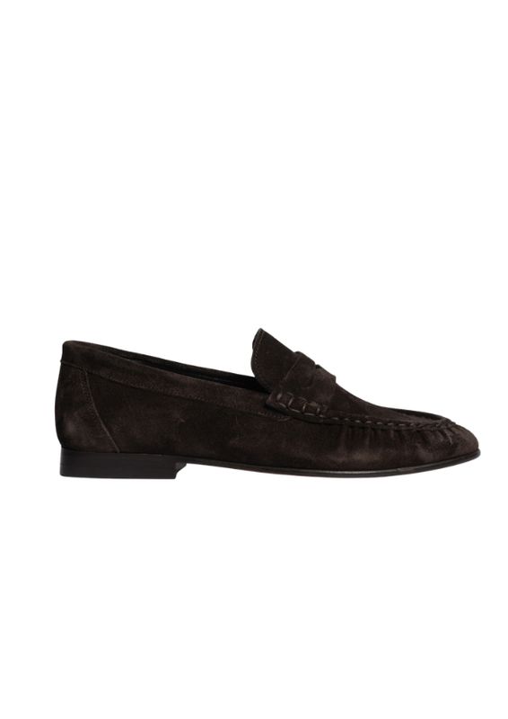 Posa Penny Loafer Wrinkle Suede Dark brown