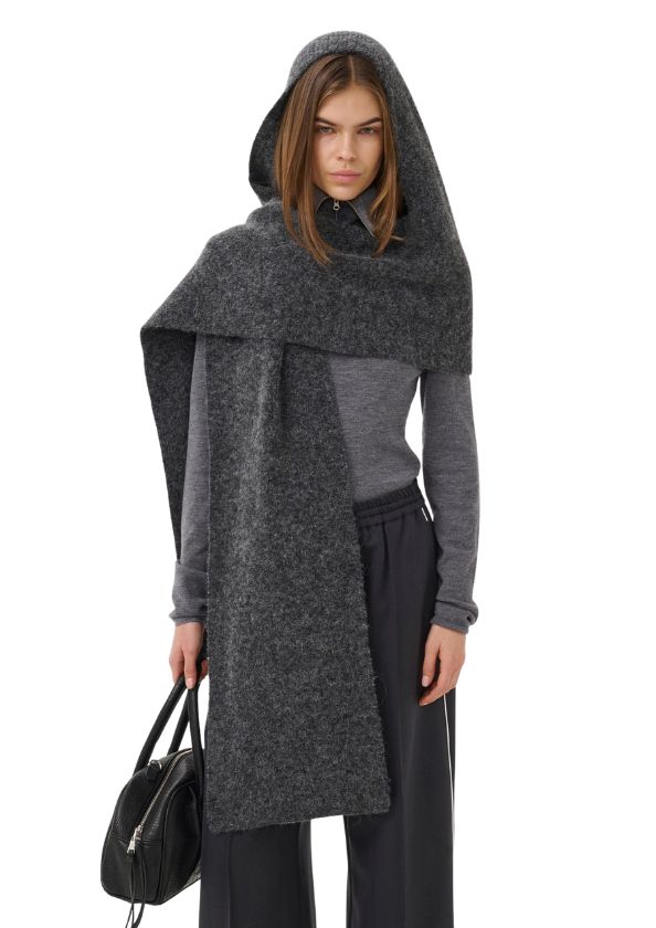 Gestuz GZalpha hoodscarf Charcoal Melange