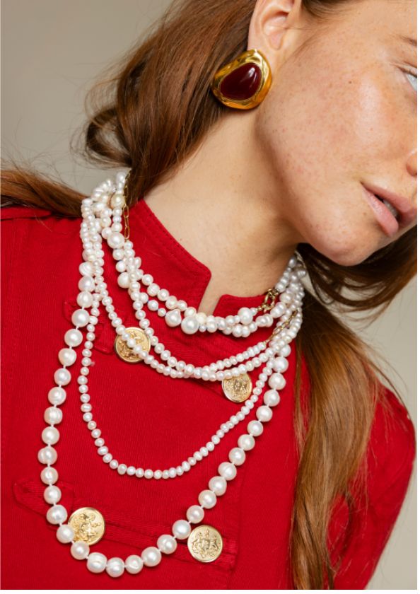 Bonnie Studios Fred Long Big Necklace White