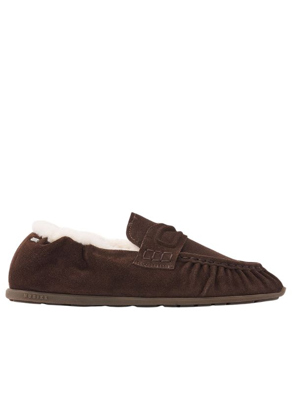 Nubikk Riley Mio Fur Donkerbruine Suède Loafers voor Dames Nubikk Riley Mio Fur Donkerbruine Suède Loafers voor Dames