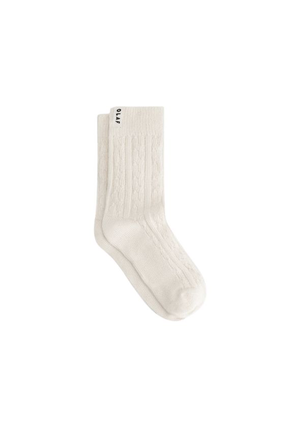 OLAF Cable Socks Off White