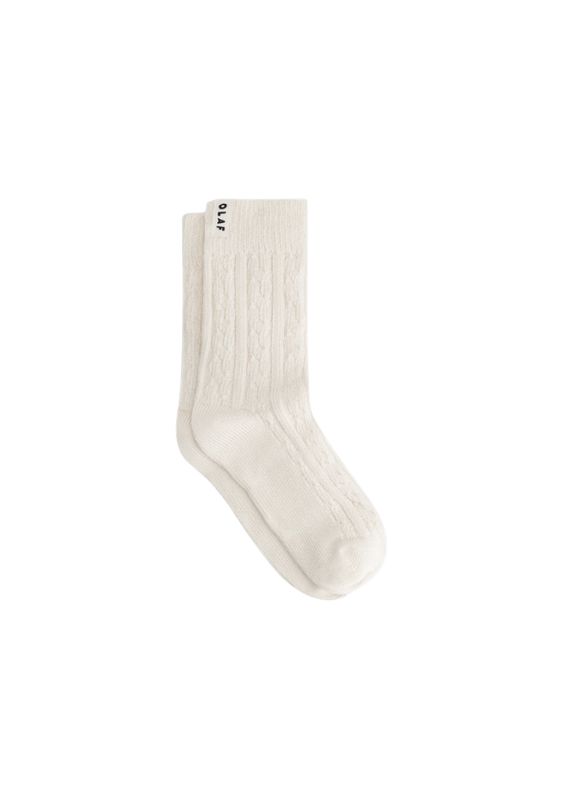 OLAF Cable Socks Off White