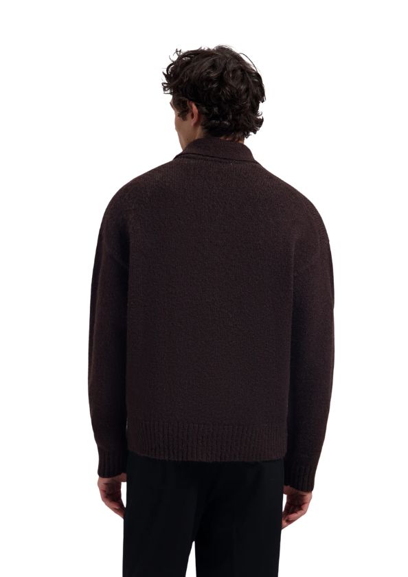 OLAF Oversized Knitted Polo Chocolate Plum OLAF Oversized Knitted Polo