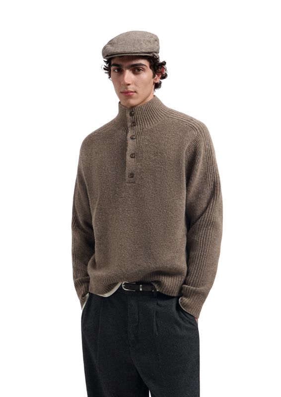 OLAF Wool Herringbone Flat Cap