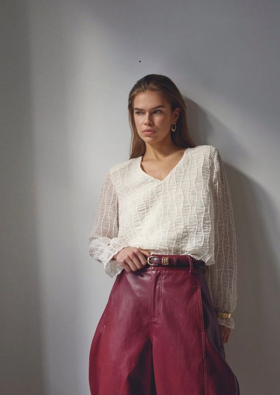 Co'Couture BaltaCC Padded V-Blouse Off-White