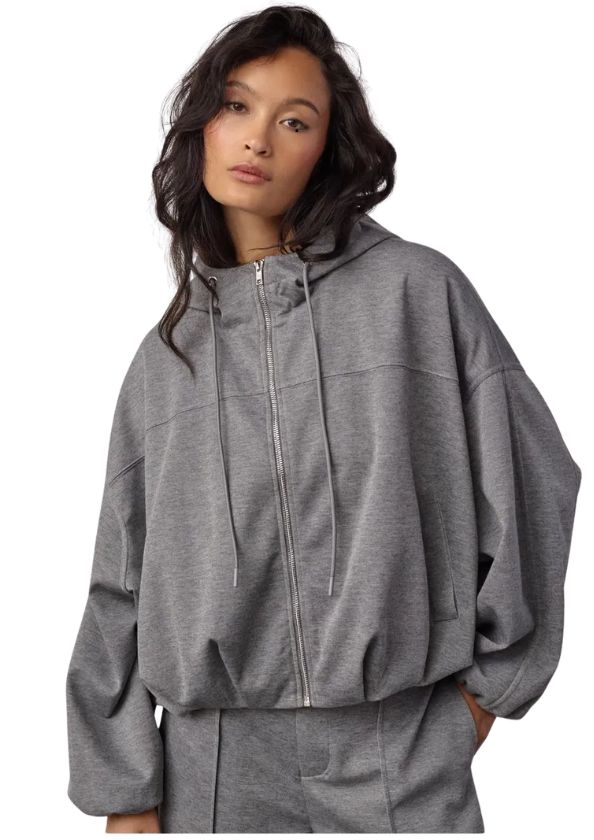 Co'Couture LanceCC Balloon Hoodie Mid Grey Melange