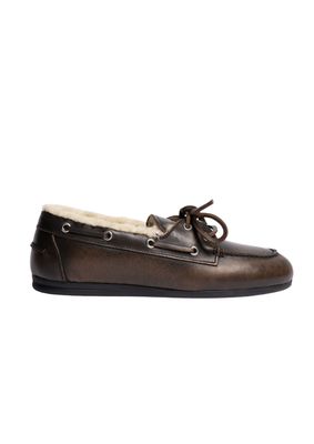 Posa Boat Loafer Brushed Fur leather Coffee Posa Boat Loafer Brushed Fur leather Coffee