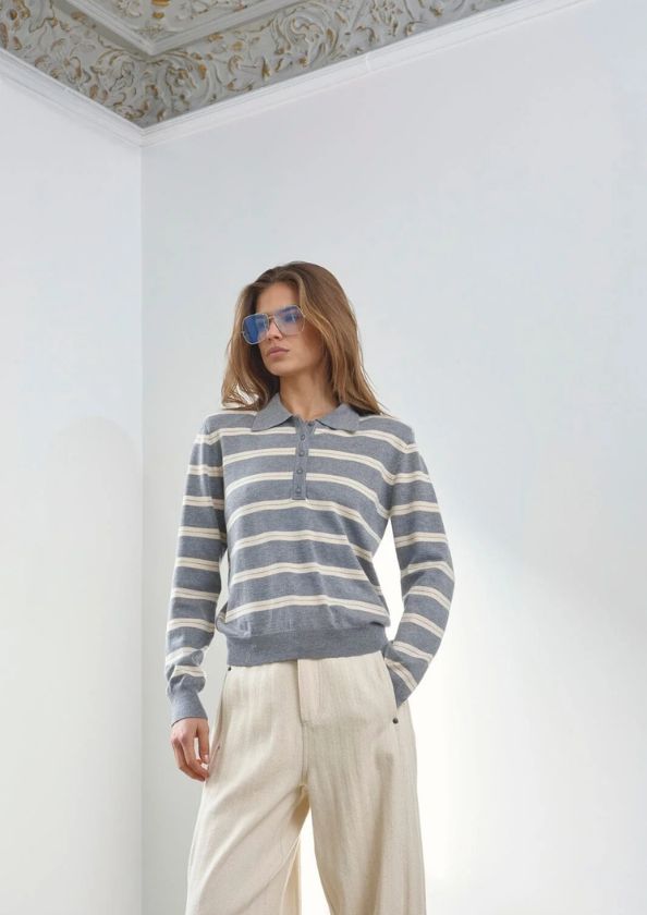 Co'Couture LueCC Padded Polo Knit Creme Co'Couture LueCC Padded Polo Knit Creme